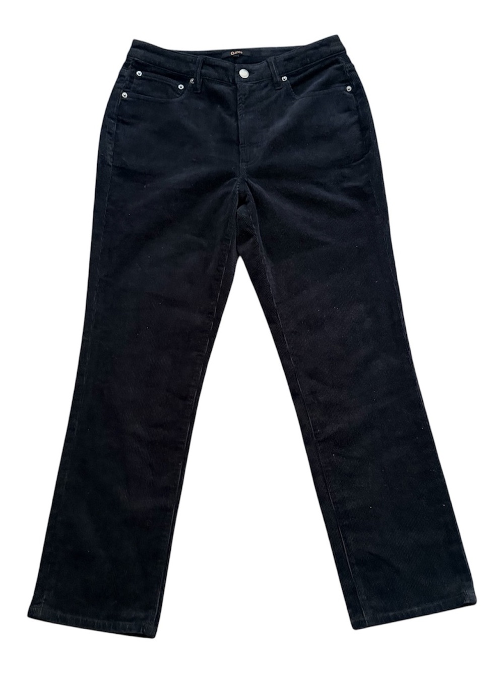 Quince Women Organic Stretch Corduroy Straight Leg Pants Black Size 6